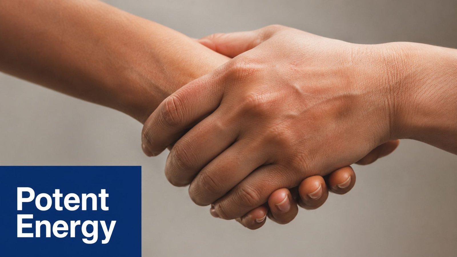 A close-up view of two people shaking hands, symbolizing partnership, agreement, or cooperation against a plain background.